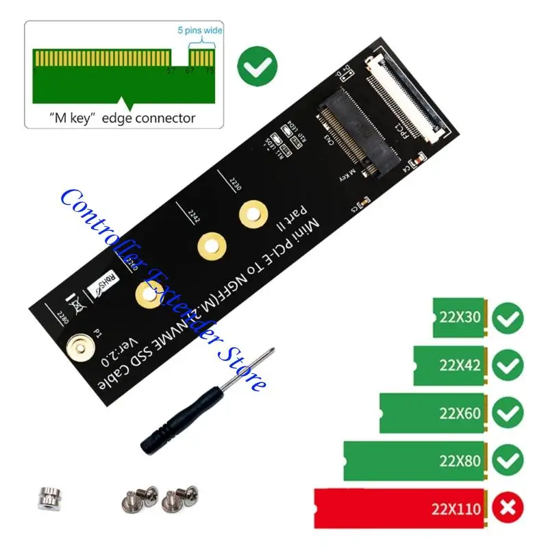 N84B Mini PCIe to M.2 NVME Сплошная карта адаптера диска для M.2 NVME Сплошной диск Поддерживает быструю скорость передачи