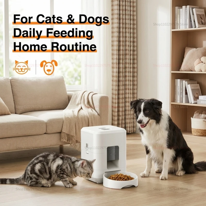 

Умная Wi-Fi кормушка для домашних животных объемом 2 л, автоматический дозатор корма для кошек и собак, дистанционное управление через приложение, регулярное кормление для питомцев, аксессуары для кошек