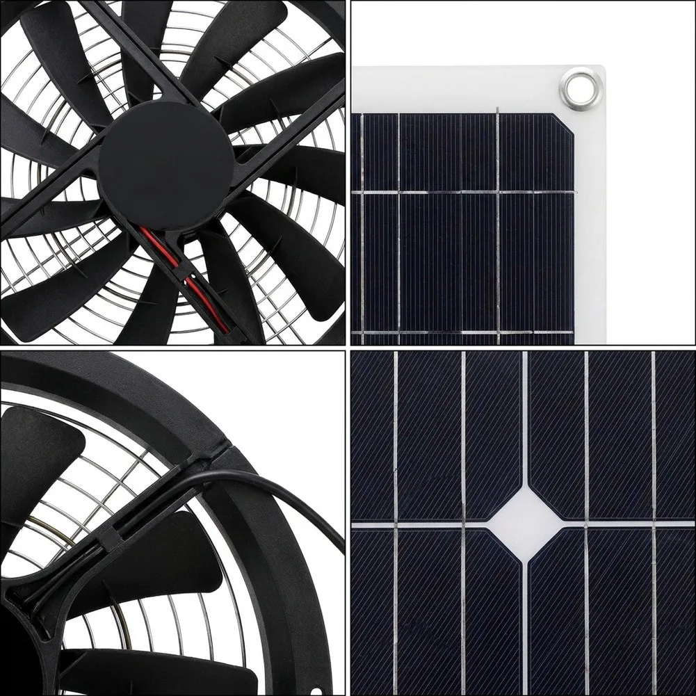 15W Monocrystalline for solar Panel with 10 Inch Circular Fan for Natural Airflow for solar Powered Ventilation System