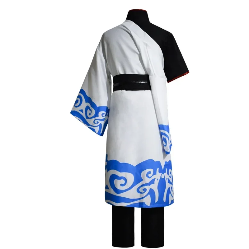 Anime Gintama Sakata Gintoki Costume Cosplay Kimono vestito uomo uniforme vestito mantello top pantaloni Set Costume di Halloween