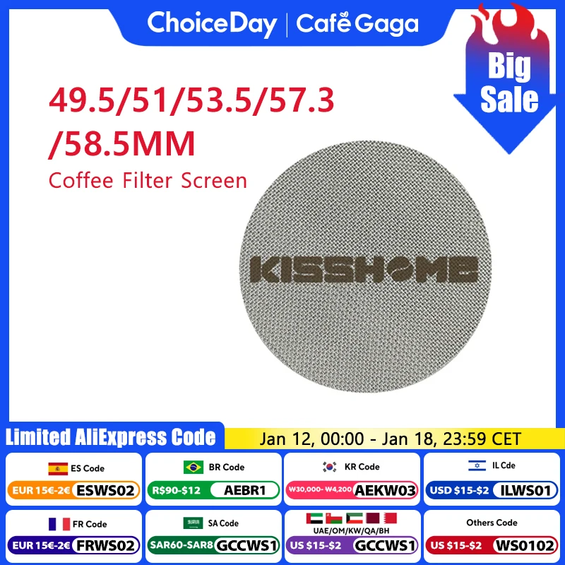KISSHOME Espresso Puck Screen 51mm 53.5mm 58.5mm 57.3mm Filter Mesh Portafilter Barista Tools Coffee Machine Accessories