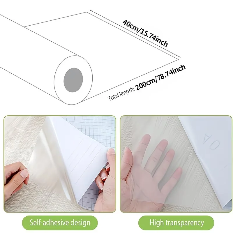 1 Roll Self-Adhesive Transparent Kitchen Wall Sticker - Oil-proof, High-temperature Resistant, Easy Peel & Clean
