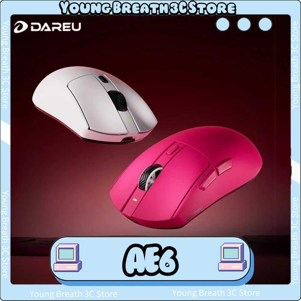 

Dareu AE6 Wireless Mouse PAW3950 3mode Bluetooth Mouse Doul 8K Gaming Mouse Aim Speed Low Latency Lightweight Custom For CSGO