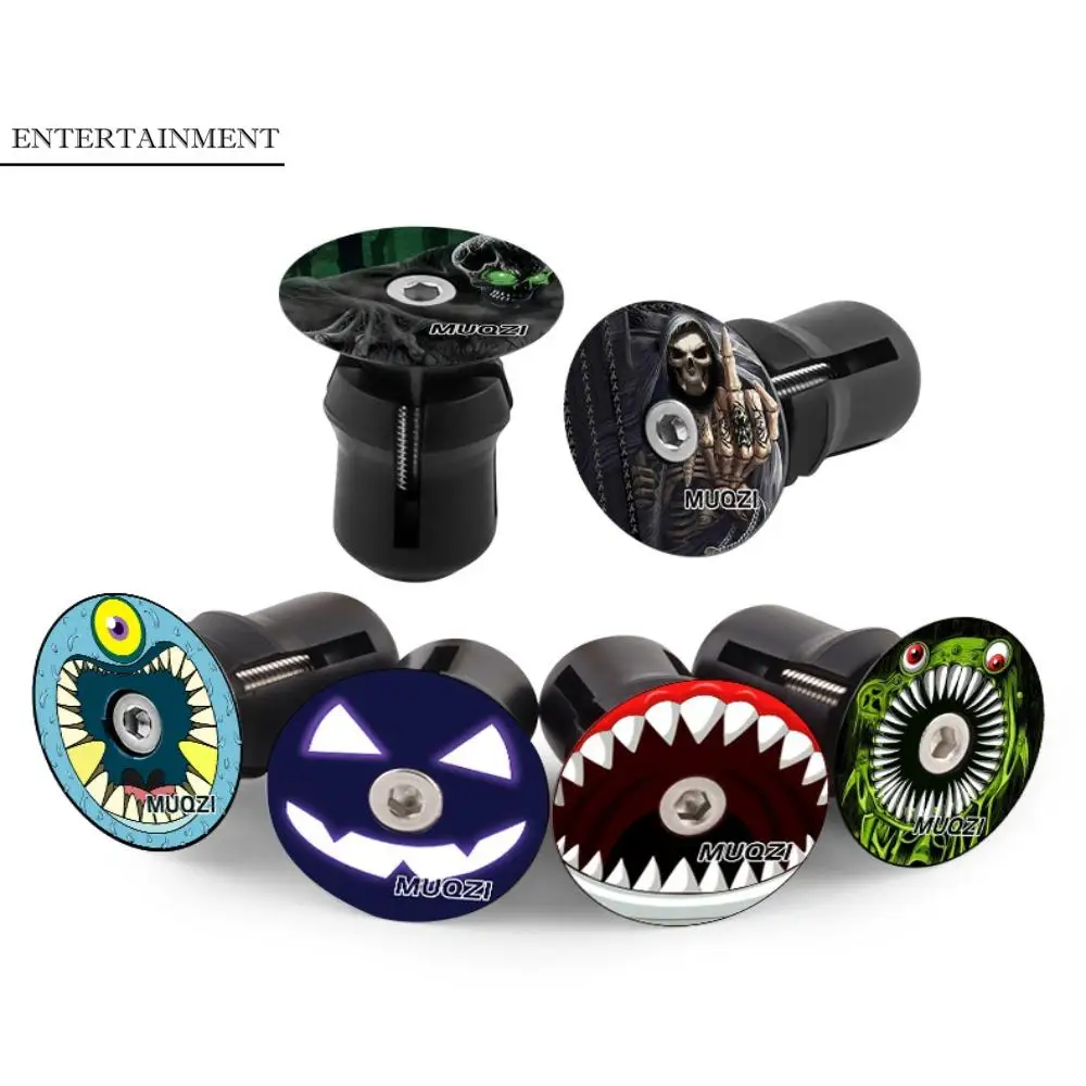 

1 Pair Aluminium Alloy Bicycle Handlebar End Caps 32x26MM Lightweight Bicycle Handlebar Plug Durable Personalized Totem