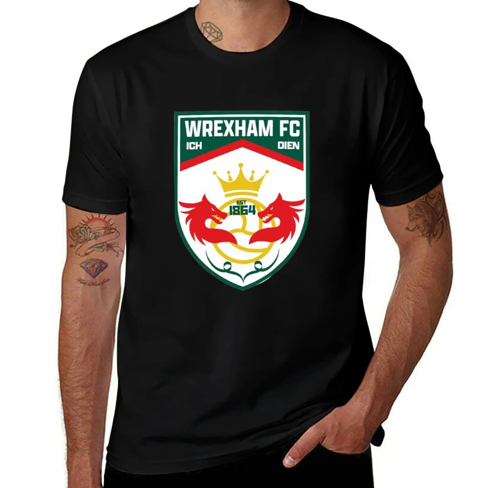 

Wrexham AFC Crest Revamped T-Shirt quick-drying oversized oversized graphic tee mens t shirts