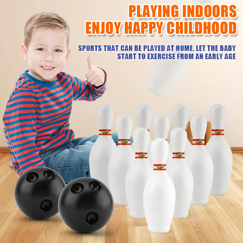 Large 7.5-inch Bowling Toy for Indoor Sports, Children's Outdoor Activity Game Equipment, Physical Exercise Set - 10 Pins 2 Ball