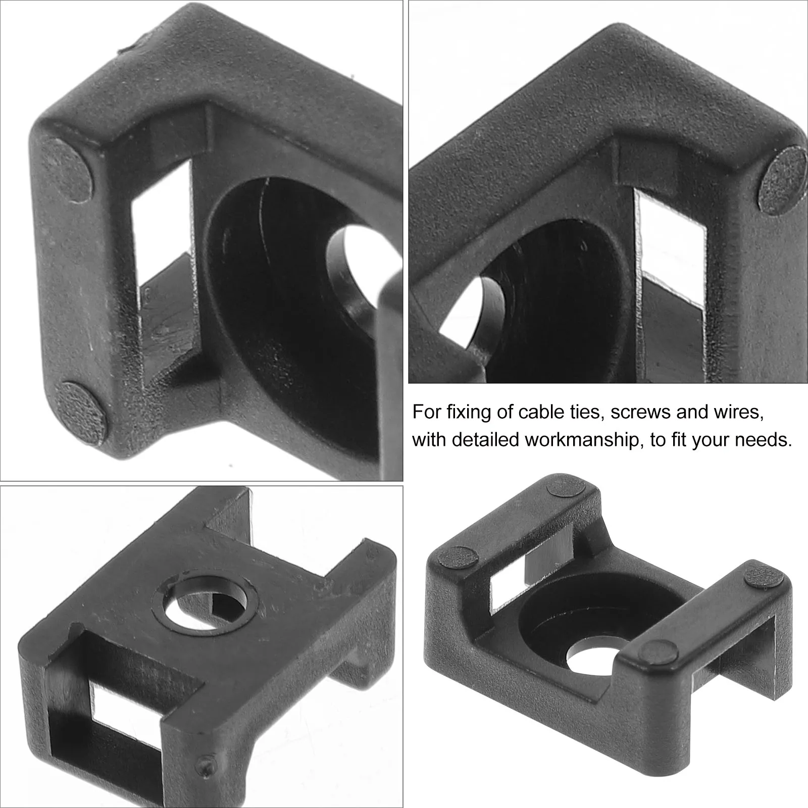

500pcs Cable Tie Mount Base Plastic Wire Saddle Type Mounts For Office Home Car Usb Cables Fixing Screws Cord Holders Zip