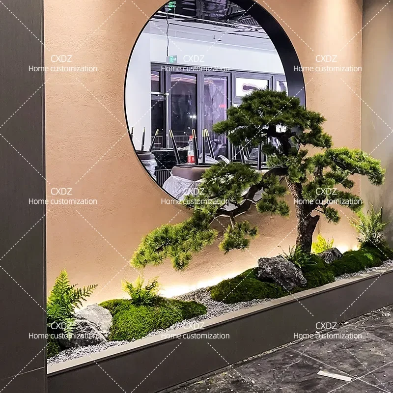 Large Artificial Podocarpus Tree New Chinese Style Indoor Faux Greenery Plant for Home Decor Living Room Window Under Stairs