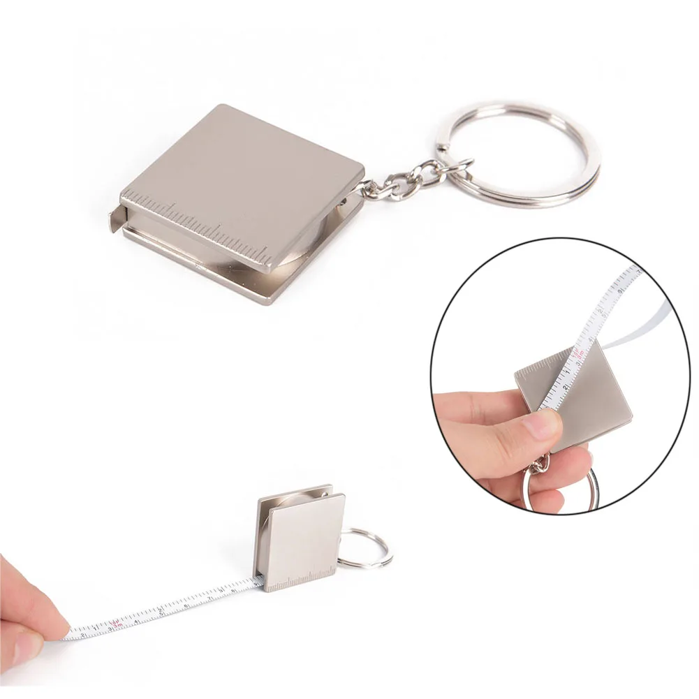 Metal Tape Measure Keychain Portable Keyring Ruler Multifunction Pull Ruler Retractable Ruler Measuring Tools