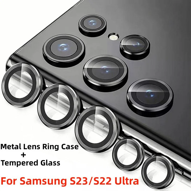 For Samsung Galaxy S23 S24 Ultra Metal Lens Ring Glass Camera Lens Screen Protector for Samsung S24+ Plus S23 Ultra Lens Cover