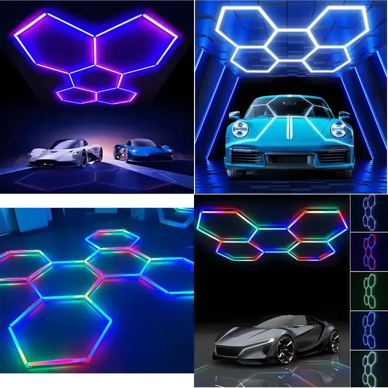 Wholesale Hexagon Led Rgb Lights Factory Sales High Quality Led Light RGB Tube Aluminium LED Garage Light