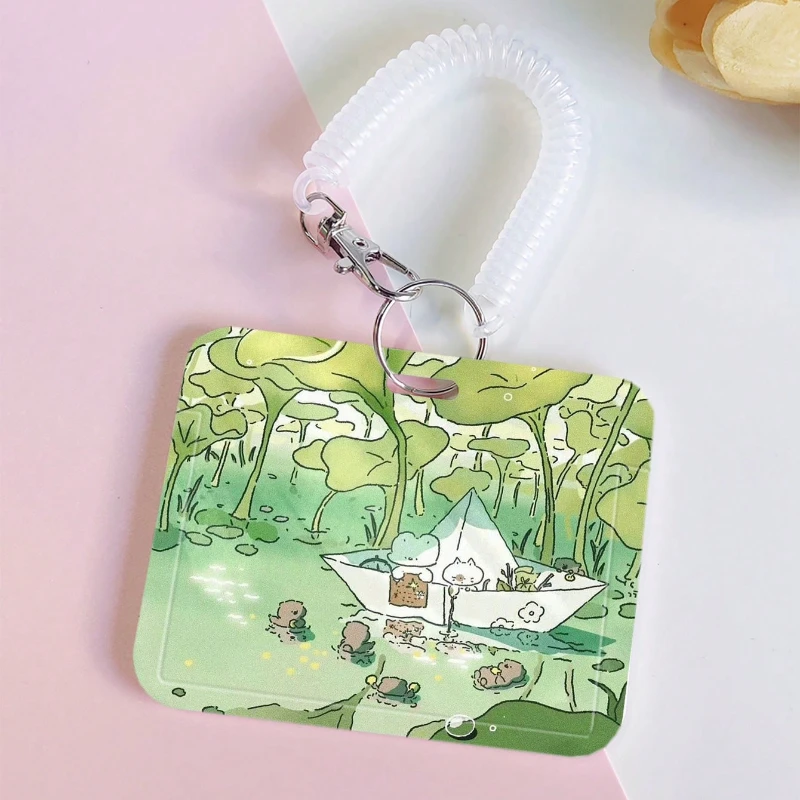 حقيبة واقية بحبل مرن للحيوانات الصغيرة اللطيفة ، حقيبة حماية بطاقة المدرسة ، سلسلة المفاتيح ، بطاقة الوصول إلى الحرم الجامعي ، البطاقة المصرفية ، الطالب #2