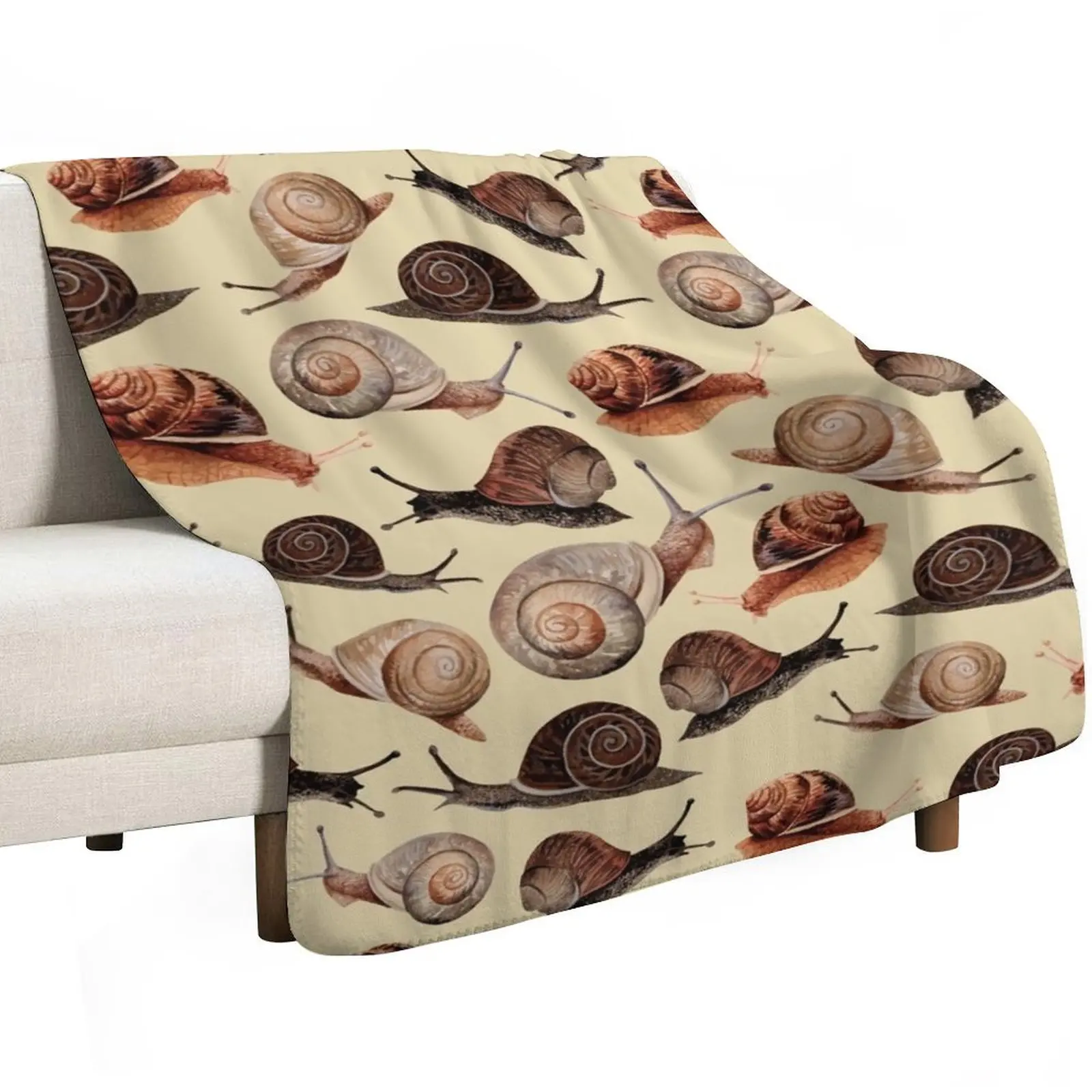 A Slew of Snails Throw Blanket warm winter decorative Beach Decoratives Flannels christmas gifts Blankets