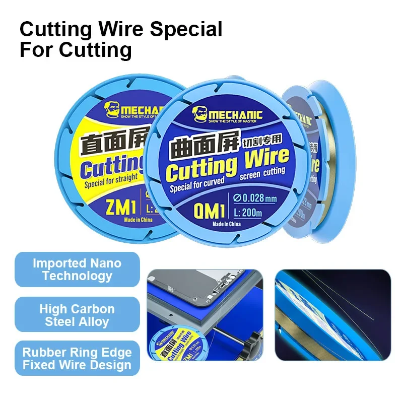 New MECHANIC QM1 ZM1 LCD Cutting Wire High Carbon Nano Separation Line for Straight Curved Phone Screen Repair Tools