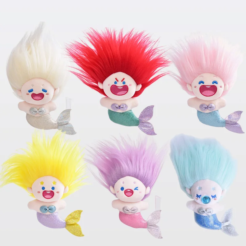 

14cm Cute Fluffy Hair Mermaid Plush Toys Kawaii Stuffed Doll Kids Children Gifts