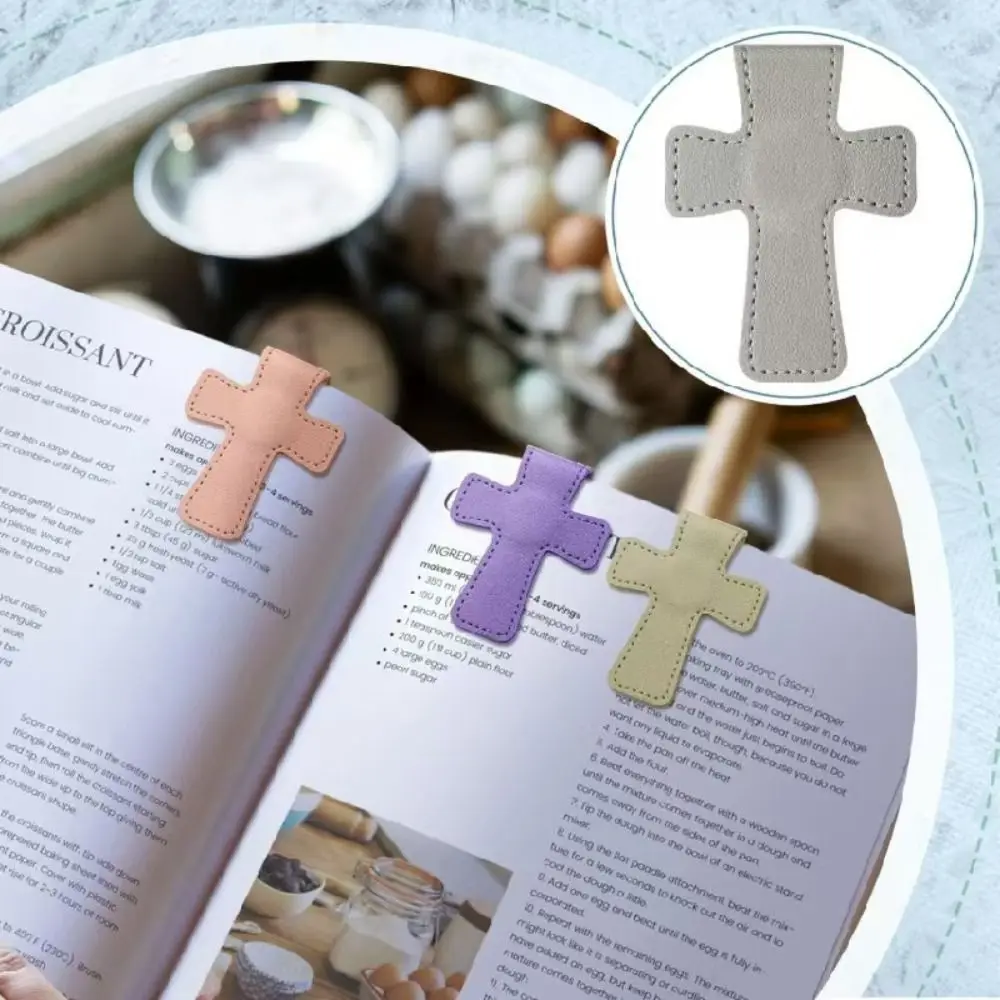 New Leather Bible Magnetic Bookmark Cross Double-Sided Page Markers Gift Page Clips Reading Supplies