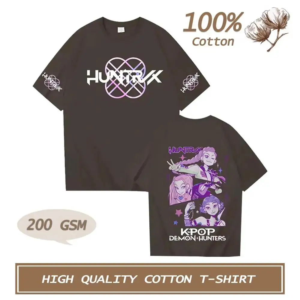 

2025 New Kpop Demon Hunter T-shirt Soft Comfortable Cotton T Shirts Men And Women Harajuku Style Fashion Anime Short Sleeve Tops