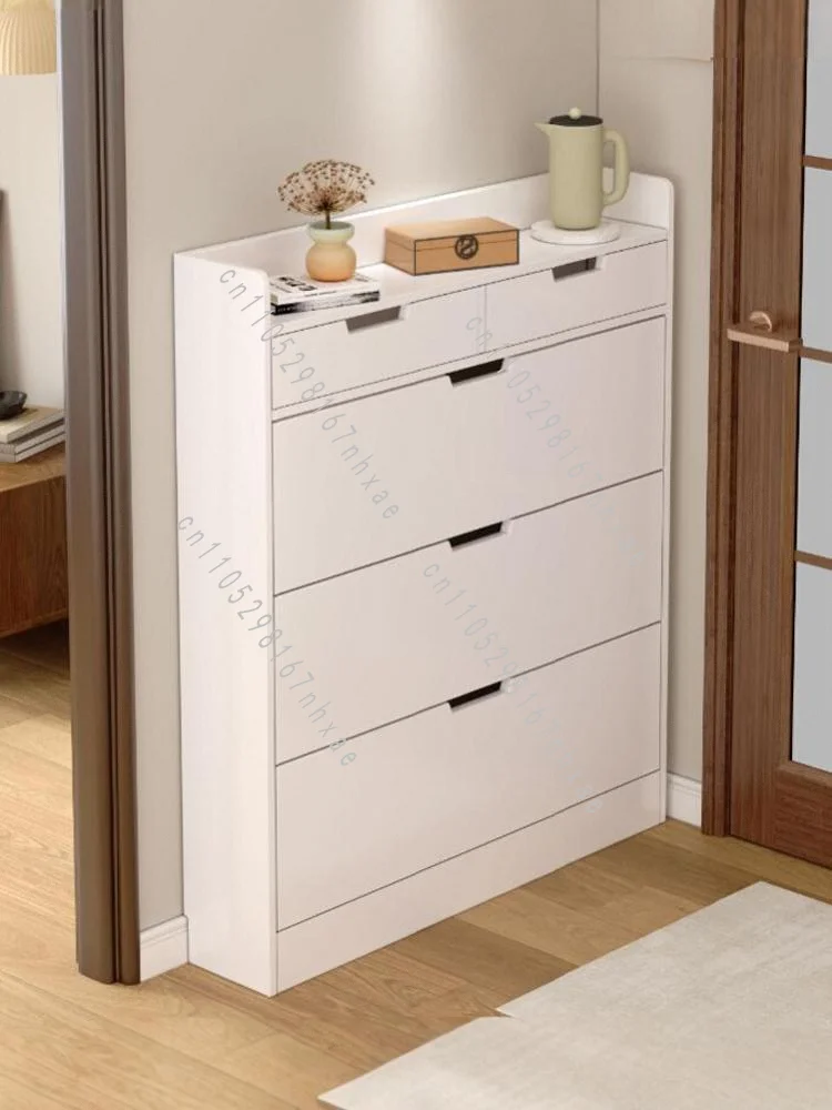 Locker Tipping Bucket Shoe Cabinet Household Entry Simple Modern Large Capacity Ultra-thin Shoe Rack Balcony Living Room Wooden