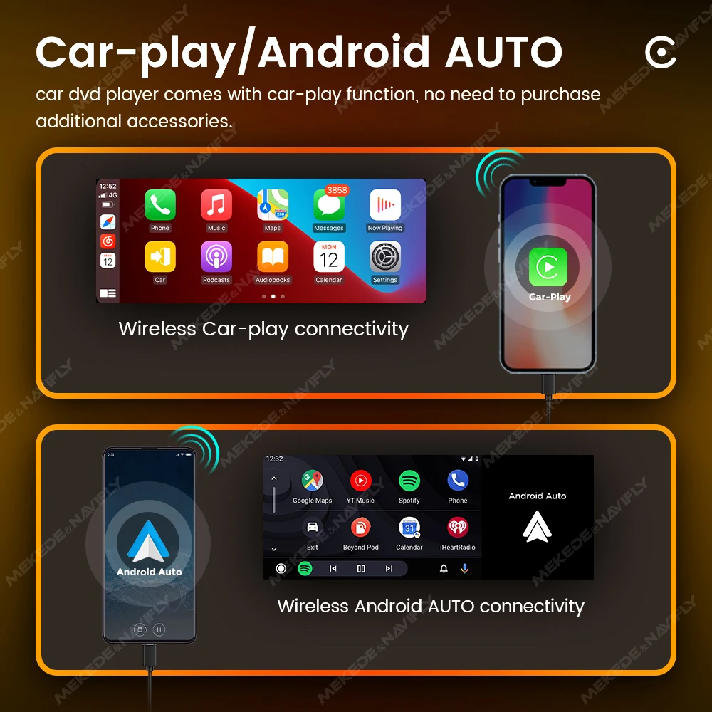 TomoStrong New OD9 6.86'' Carplay Car Radio 1Din MP5 HD Touch Screen 2+32G Wireless Carplay Android Auto Stereo Smart Car System