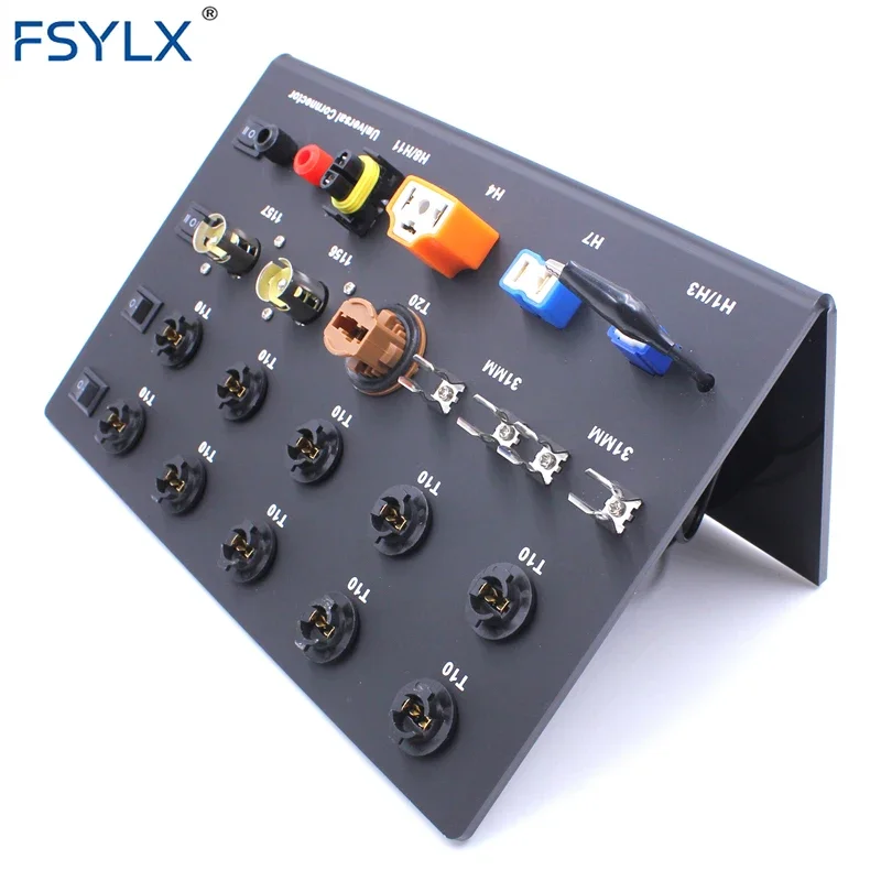 FSYLX 265V to 12V Test Board for Car Auto Headlight LED Bulb T10 W5W Festoon C5W T20 7443 1156 1157 H1 H3 H7 H4 9005 Tester