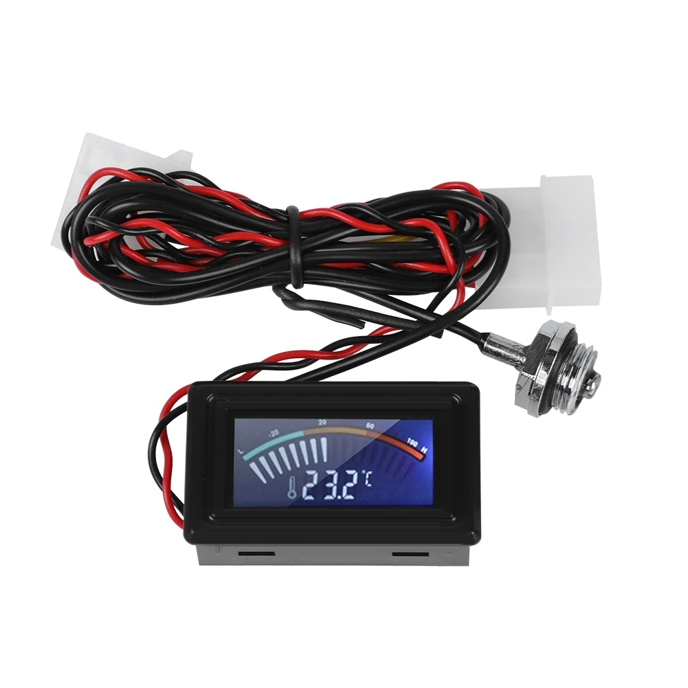 PC Water Cooling System Pointer Display Thermometer Temperature Meter 4p D Port G1/4 Thread 5V-24V