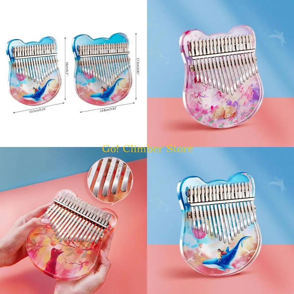 Q84C 17/21 Keys Thumb Piano with Tuning Mallet, Mini Kalimba Musical Instrument Gifts