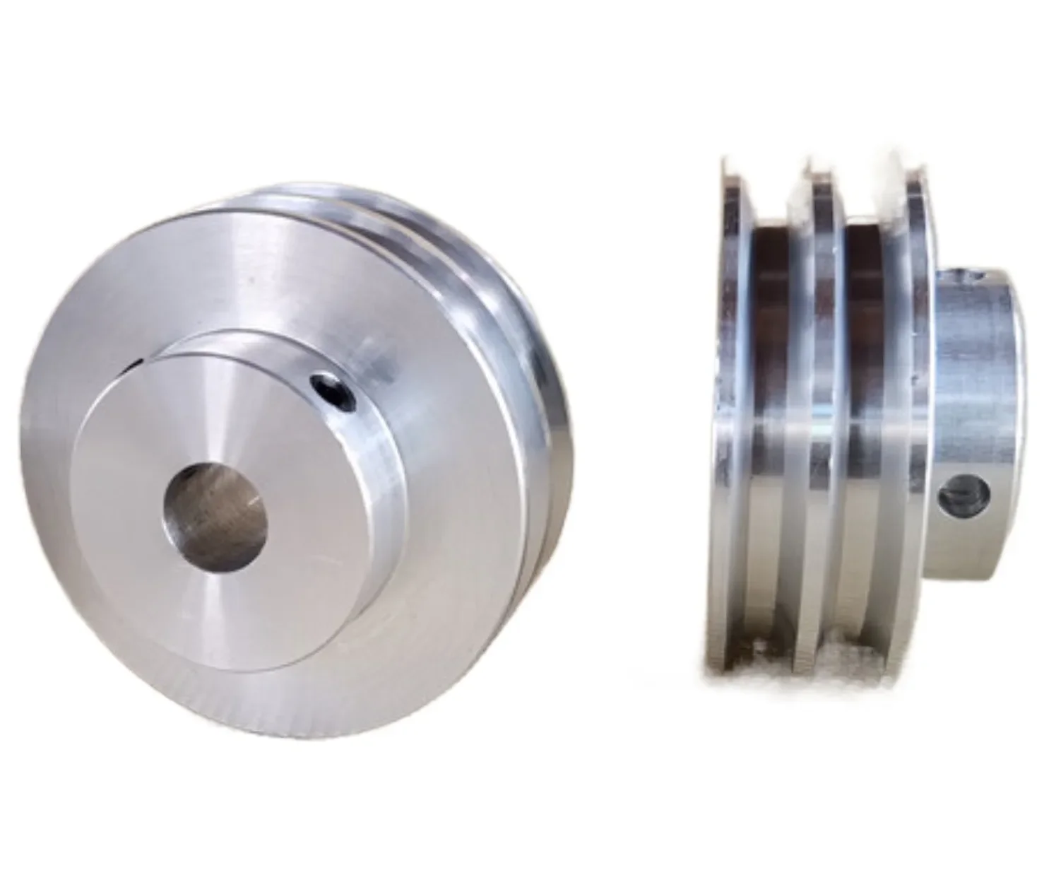 

2pcs OD:60mm Aluminum Alloy Double Groove Pulley Lathe Spindle Motor Pulley V-groove for PU Round Belt