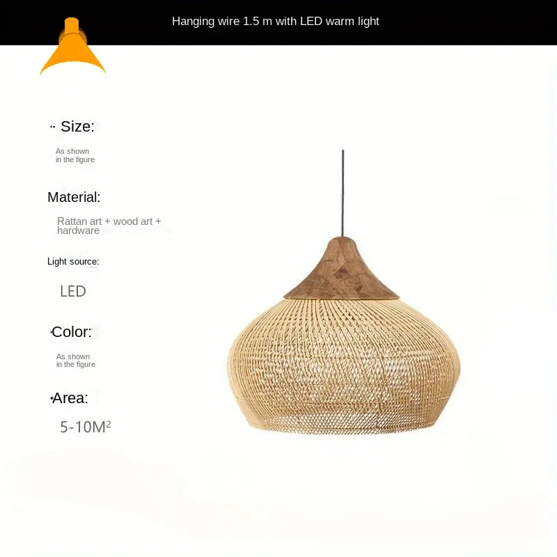 

Hight Quality Rattan Pendant Lamps Vintage Pendant Lights Dining Room Restaurant Kitchen Hanging Light Fixtures Loft Home Decor