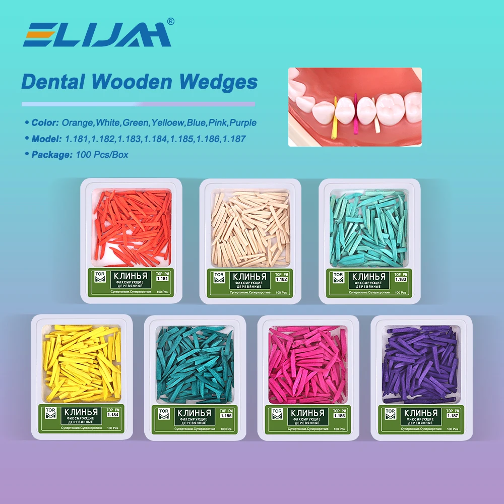

ELIJAH стоматологические 100 шт./кор. клинья, стоматологические деревянные крепежные литые клинья, реставрация зубов, стоматологические лабораторные материалы, стоматологические инструменты