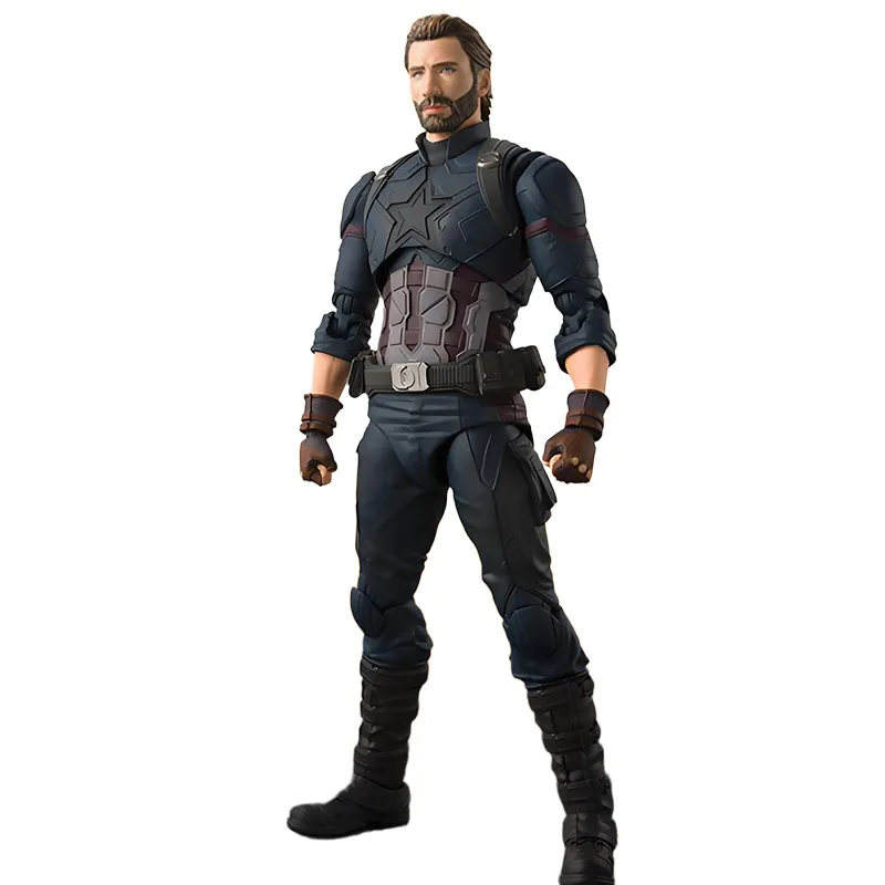 BANDAI Original S.H.Figuarts vengadores: Infinity War Capitán América y Pantera Negra Anime figuras de acción juguetes para niños Navidad