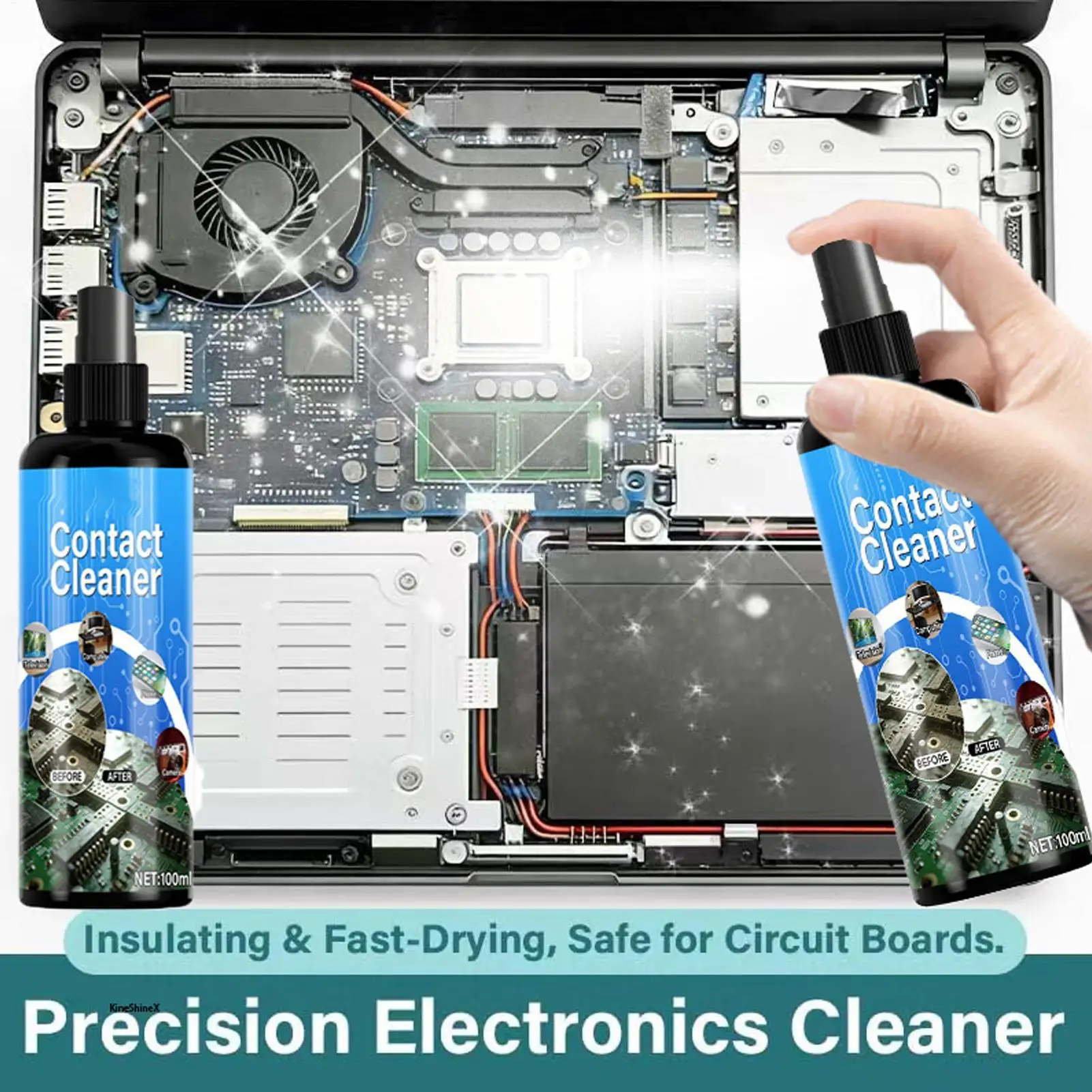 Electrical Contact Cleaner Spray, Quick Clean Safe Live Use For Cars, Dust Carbon Build-up Removal,No Residues,Long Protect - view 4