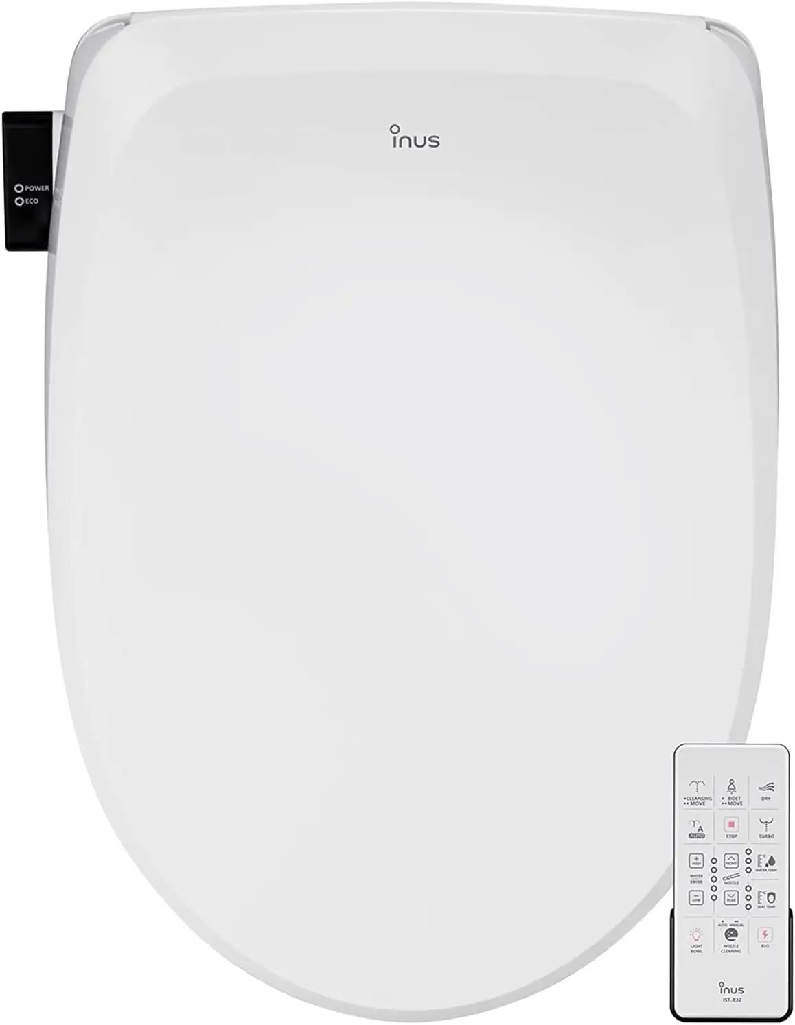 Electric Heated Bidet Toilet Seat Elongated, Warm Water, Smart Heated Water Luxury Bidet Toilet Seat with Remote Control