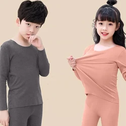 New Children's Thermal Underwear Suit Boys Girls Solid Color Home Clothes Children Soft Skin-friendly Warm Clothing Baby Pajamas