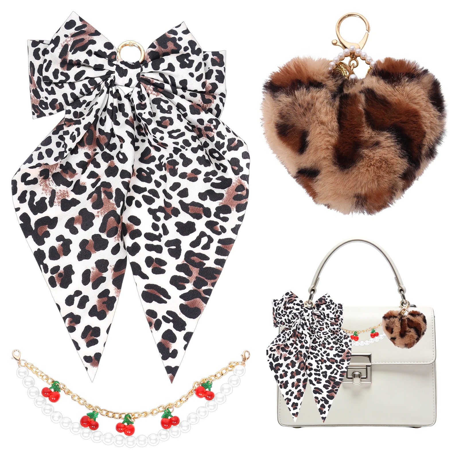 

Набор из 3 брелоков-бантов: женские брелоки-цепочки с большим бантом, подвески для сумок, декор для сумок, аксессуары для чехлов для наушников, цепочки для самостоятельного творчества