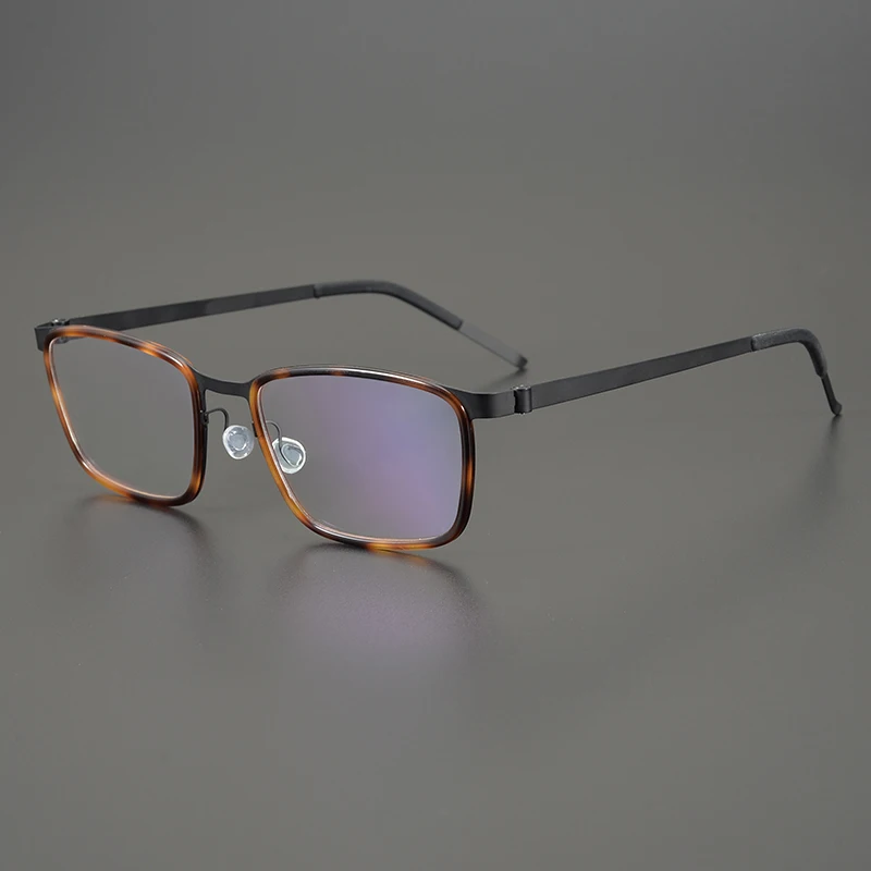 Denmark Brand Ultralight Rectangle Glasses Frame for Men Titanium Eyeglasses Women High-end Quality Screwless Eyewear 9711