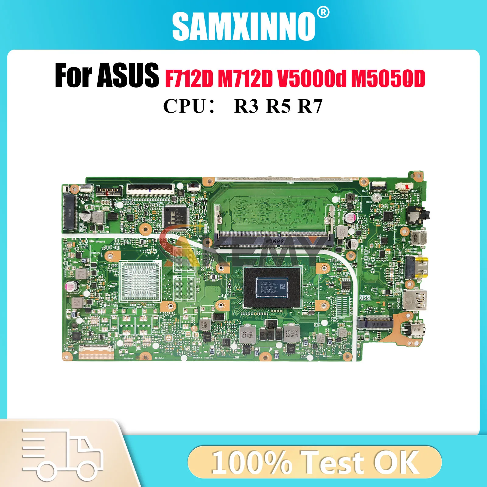 

X712DA Laptop Motherboard For ASUS VivoBook V5000d M5050D X712D X712DA X712DAU M712D F712D X712DAP X712DK Mainboard R3 R5 R7 CPU