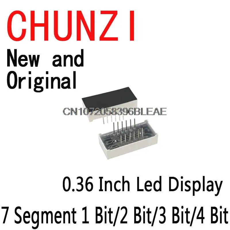 New 0.36 Inch Led Display Digit Tube Red Common Cathode / Anode Digital 0.36 Inch LED 5PCS 7 Segment 1 Bit/2 Bit/3 Bit/4 Bit