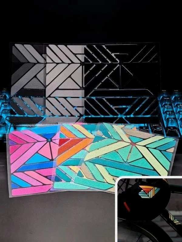 Color Block Decor Stickers for Road & Mountain Bike Frame, Reflective Vinyl Decals for Bicycle Fork Livery & Color Change