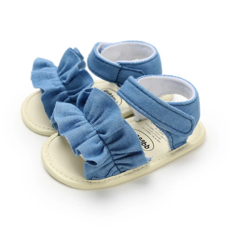 Baby Shoes Girls Princess Shoes New Summer Sandals Soft Cotton Bowknot Anti-Slip Sole Newborn First Walker Crib Shoes