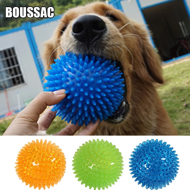 3Pcs cani phonation Chew Spiky molare Ball Soft TPR Squeaky Ball Toys Floatable Pool Toy Toss Fetch per cani di piccola e media taglia