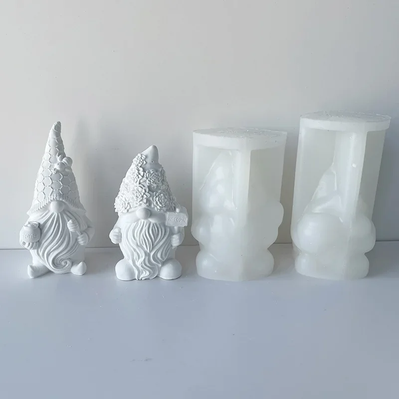 New 3D Faceless Santa Silicone Candle Mold DIY Christmas Handmade Dwarf Snowman Plaster Soap Resin Cement Casting Mold Home Gift