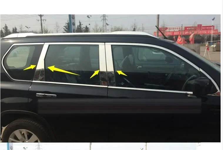 

For Nissan x-Trail X Trail t31 2008 - 2013 Stainless Window Trims Protector Cover Strips Center Pillars Molding car Accessories