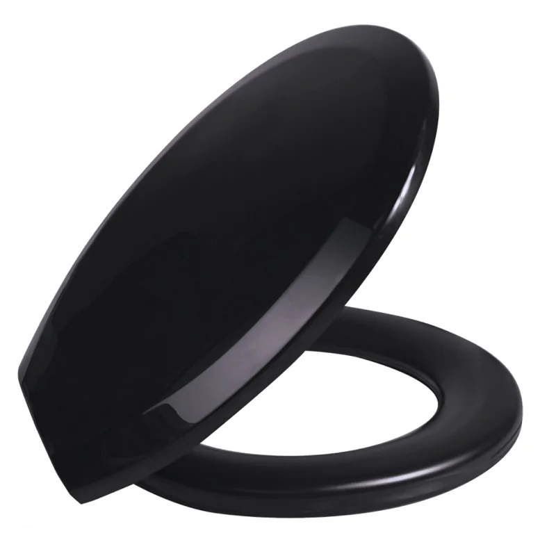 SANITARIO SEAT ALMOFADATED OVAL PLUS BLACK METASUL