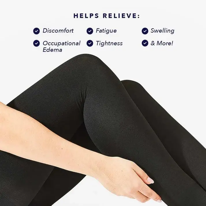 15-20mmHg Fußlose Kompressionsstrumpfhose mit hoher Taille, Übergröße S-4XL – Detail 6