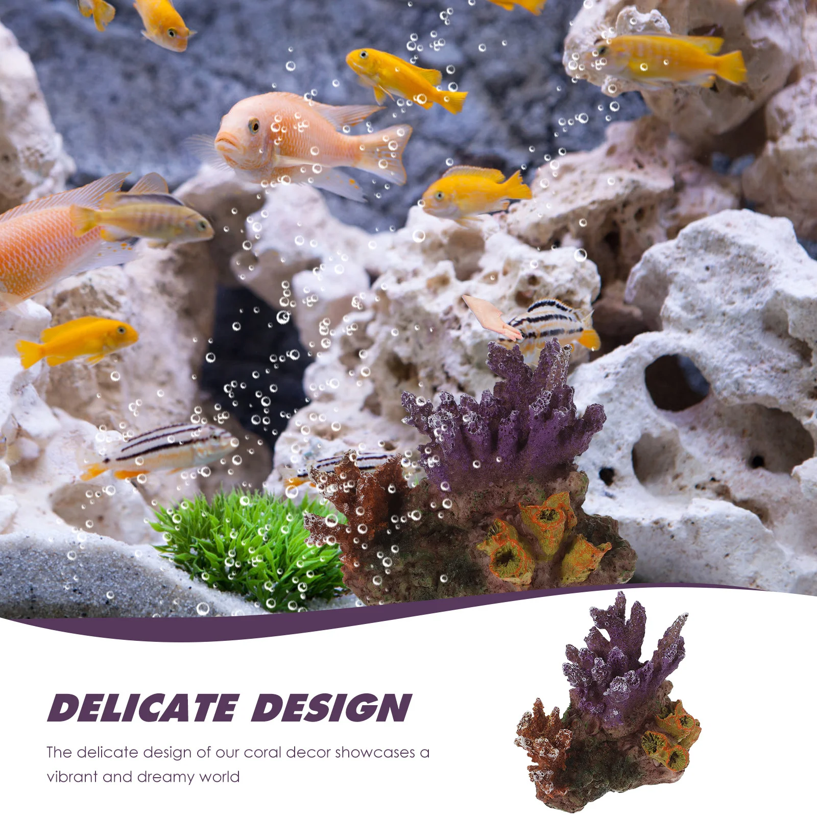 

Resin Coral Decoration Small Aquariums Coral Reef Decor for Fish Tank Easy Cleaning Natural Fish Tank Supply Aquarium Decor