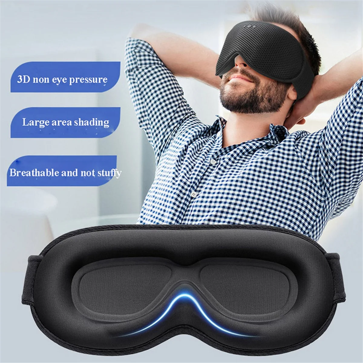 

T35C 3D Wireless Sleeping Headphones Blindfold Soft Washable Bluetooth5.4 Music Eyemask Handsfree Call Earphones Adjustable