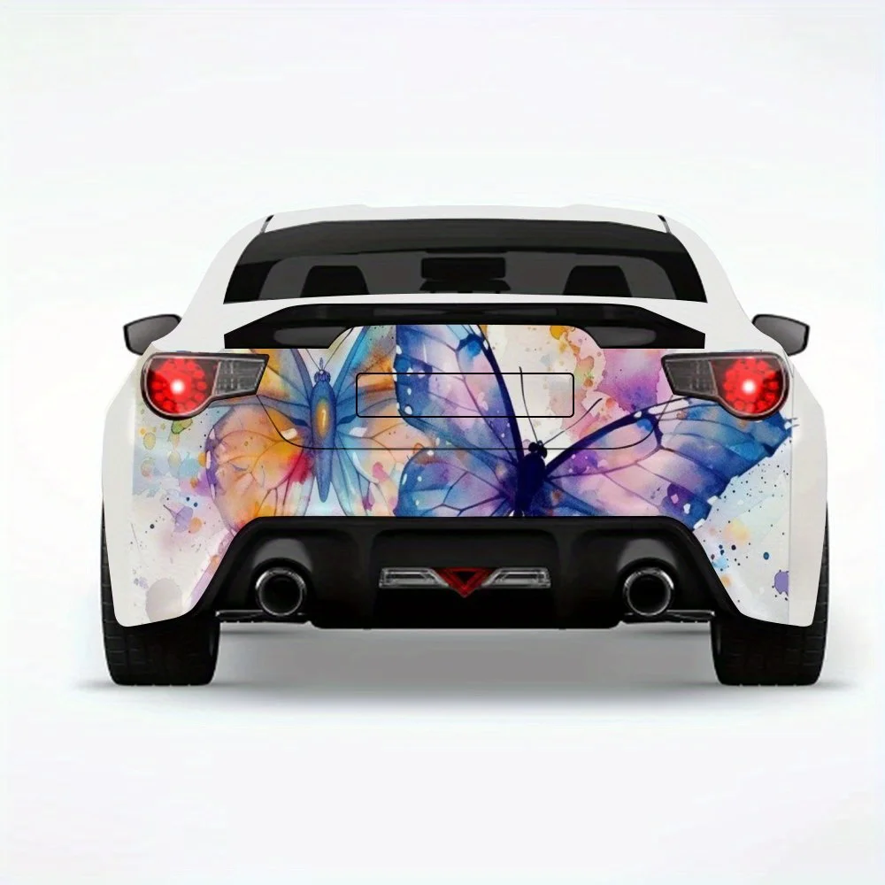 

Watercolor Butterflies Dreamy Car StickerVinyl Decal for Car Rear, Waterproof Self-Adhesive Vinyl Stickers for Vehicle Tail & Bu