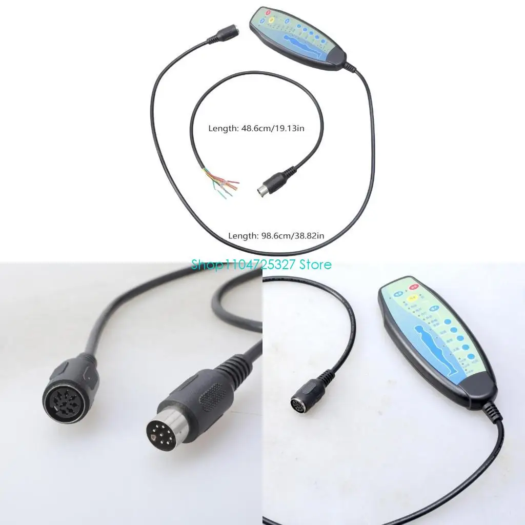 

D8KF Multiple Mode Massage Remote For Electric Recliner Chair 8 Pin Female Connectors 12VDC 20in Cord Heating Intensity Option