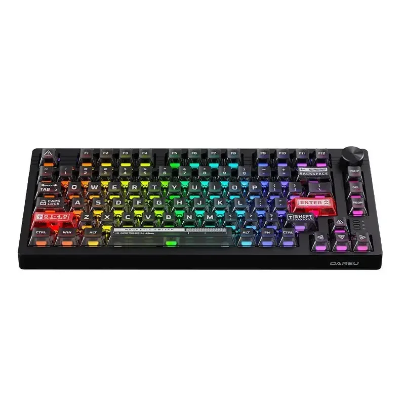 HZGAMER EK75 Wooting Tastiera Interruttore magnetico Tastiera Manopola multifunzionale Trigger rapido Tastiera meccanica da gioco RGB