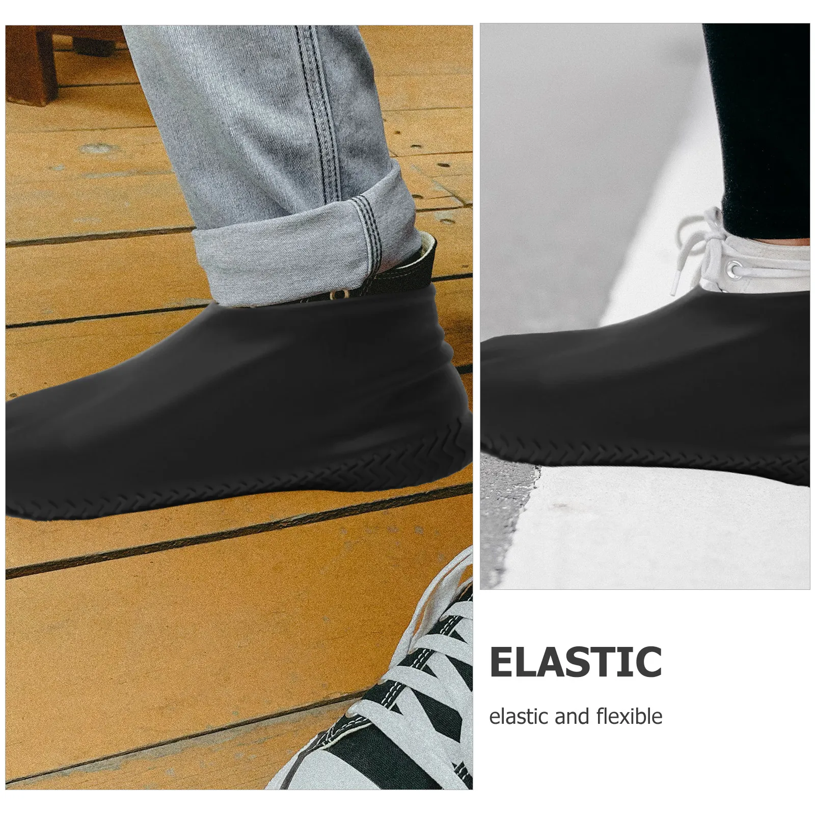 

Waterproof Anti Slip Shoe Covers for Adult Black Silicone Overshoes Rainproof Travel Protective Case Labor Shoes